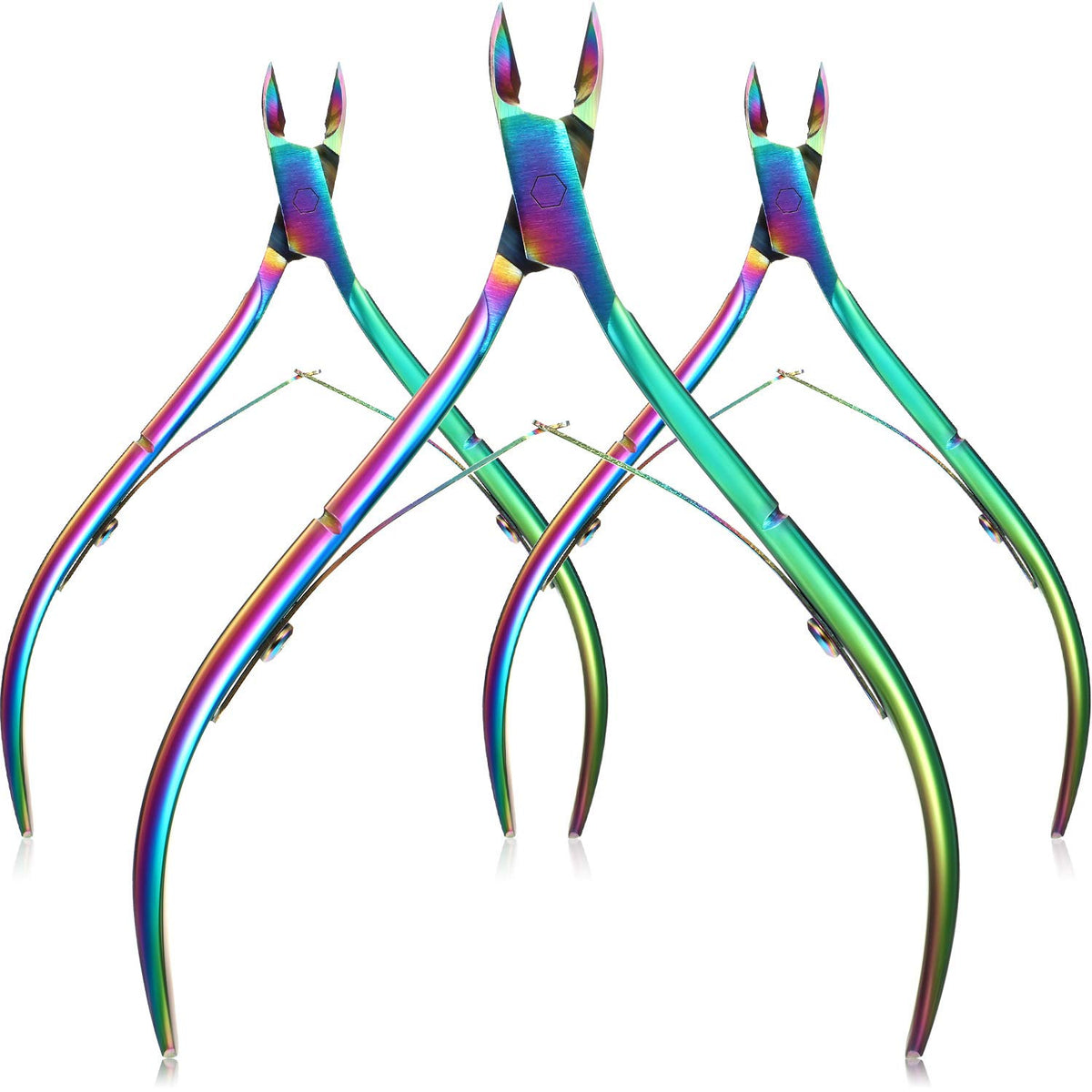 Mudder rainbow cuticle nippers pack with pointed blades for precise trimming
