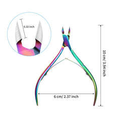 Mudder rainbow cuticle nippers with ergonomic non-slip handle for control