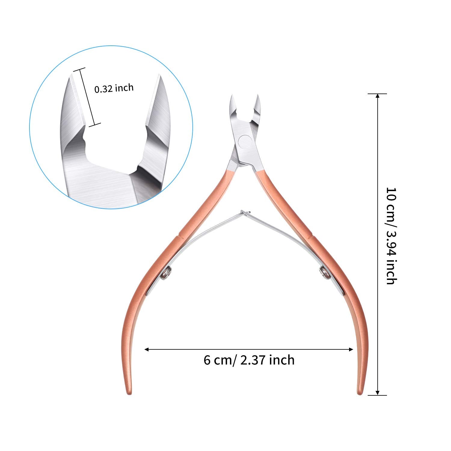 Mudder stainless steel nail cuticle clippers in use for smooth snips.