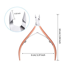 Mudder stainless steel nail cuticle clippers in use for smooth snips.