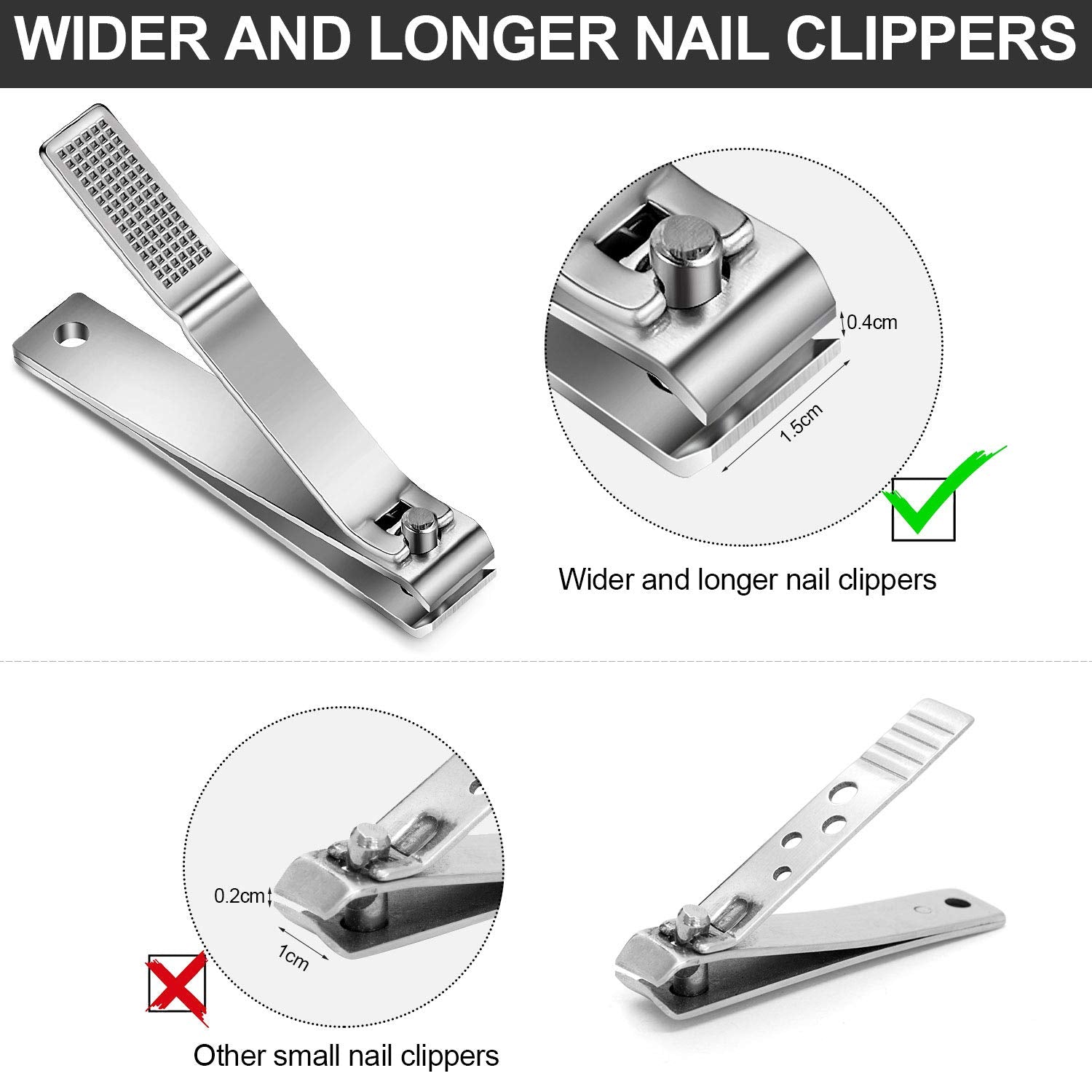 Mudder straight-edge toenail clippers create neat edges on thick nails.