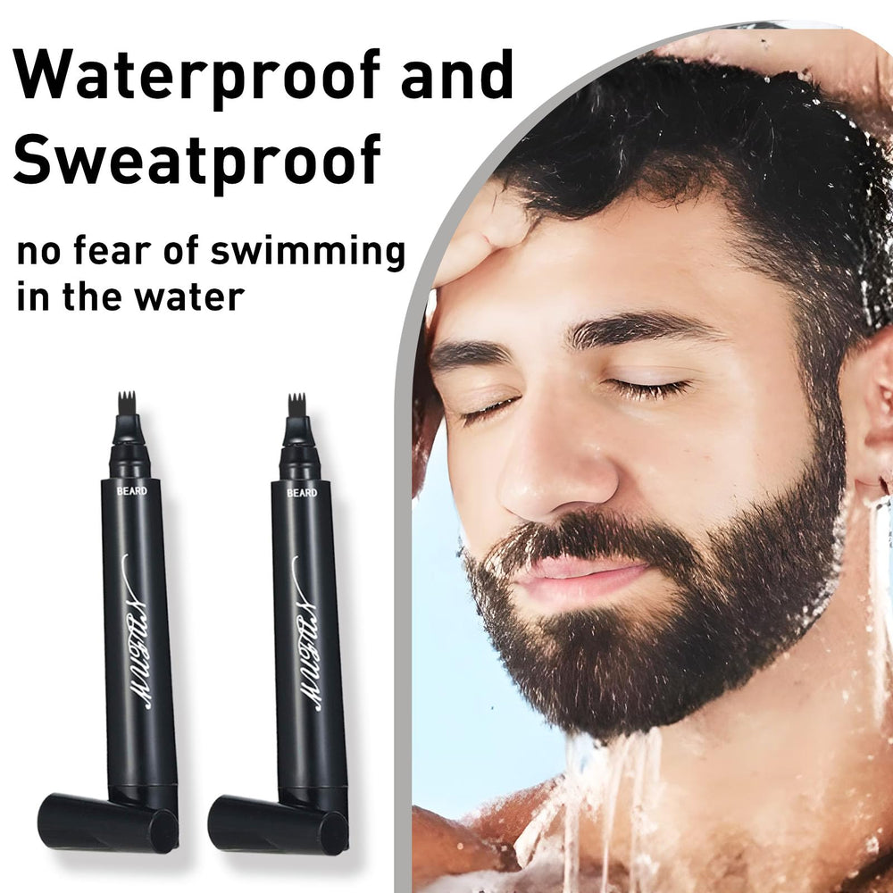 MUFUN beard pencil natural finish application outline and blend.