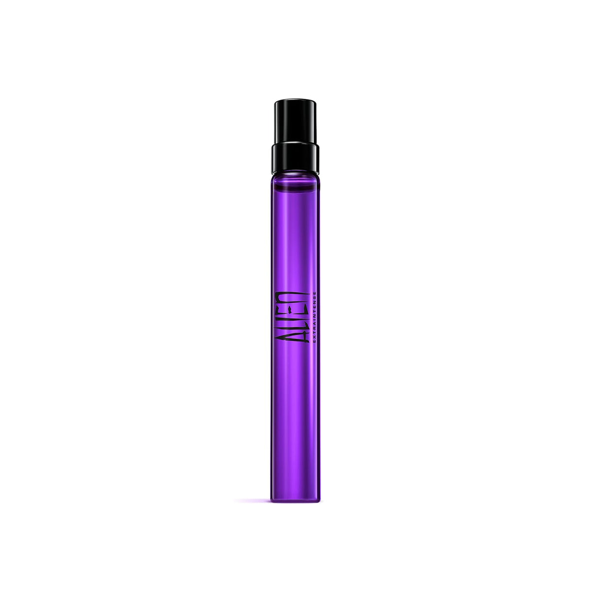 Mugler Alien Extraintense bottle closeup highlighting premium design for luxurious evening wear.