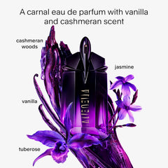 Mugler Alien Extraintense spray application shows a generous cloud for confident wear.
