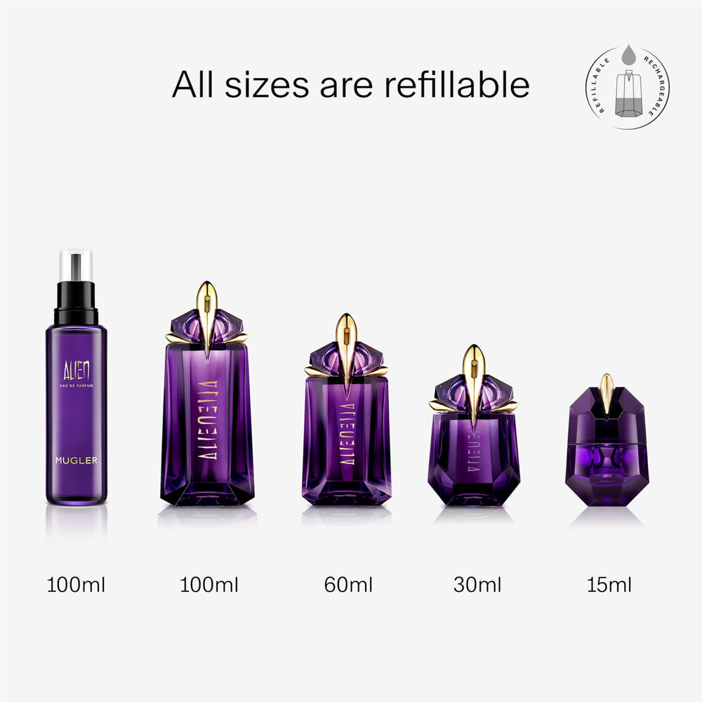 Mugler Alien spray cloud demonstrates easy application and enveloping scent.