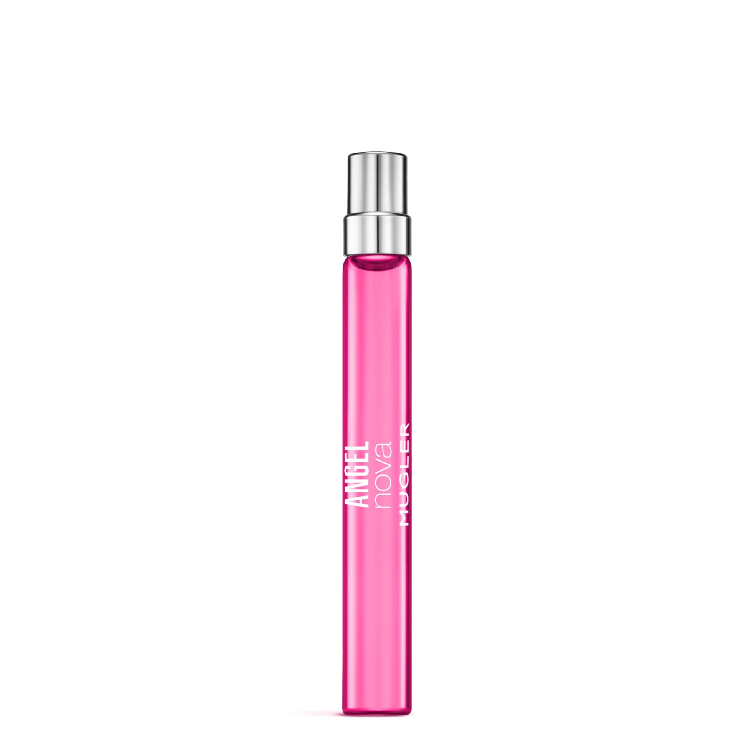 Mugler Angel Nova bottle close-up showing a long-lasting fragrance profile.