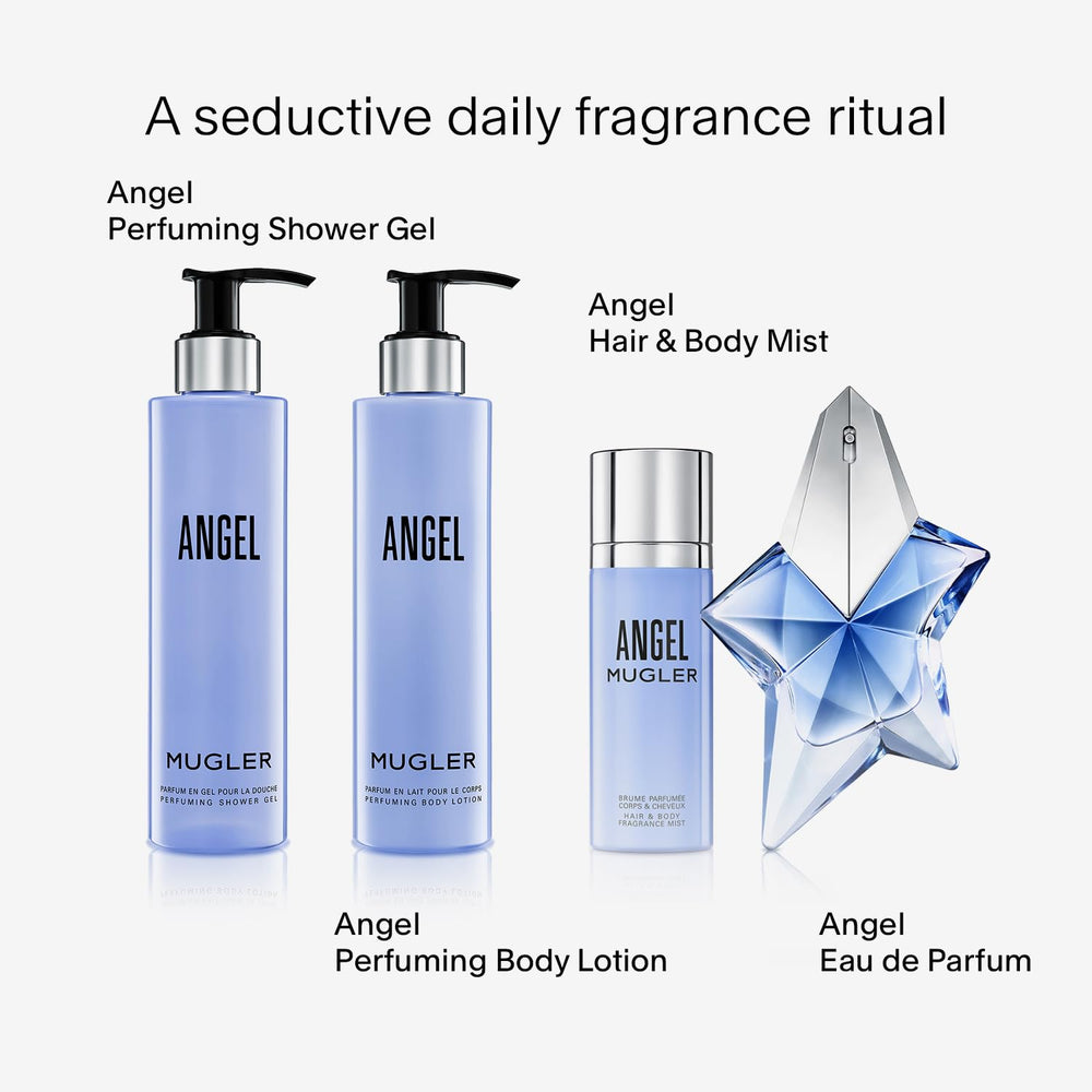 MUGLER Angel Shower Gel star-cap packaging adds premium spa vibes to your routine.