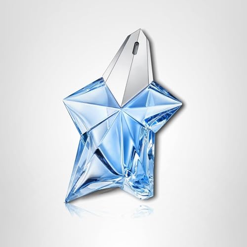 Mugler Angel star-logo closeup reinforces luxury branding for everyday wear
