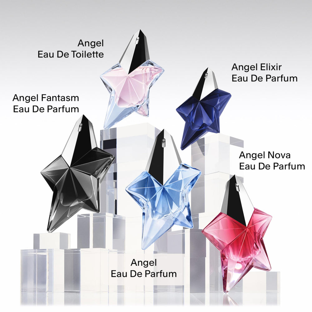 Mugler Angel woman dream pose conveys confident mood and signature fragrance