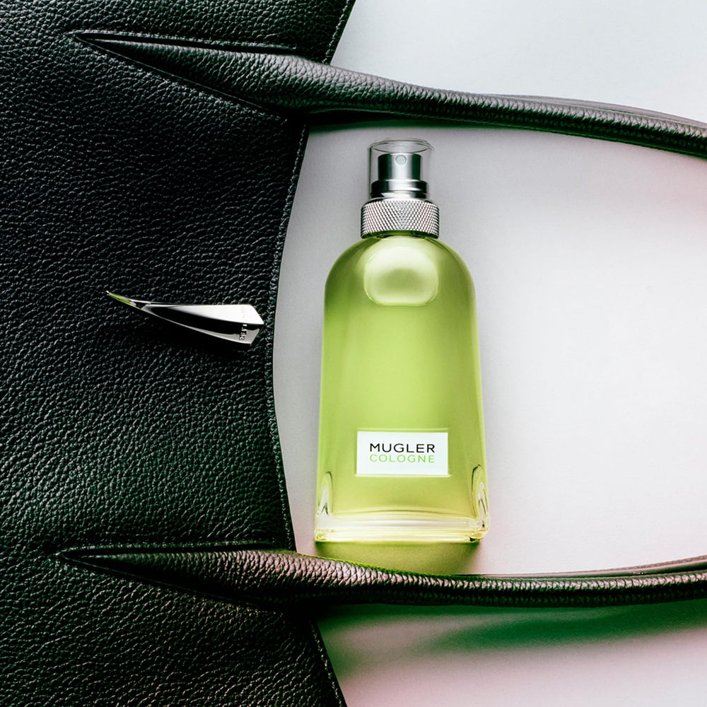 Mugler Cologne skin application shows subtle, lasting scent trail