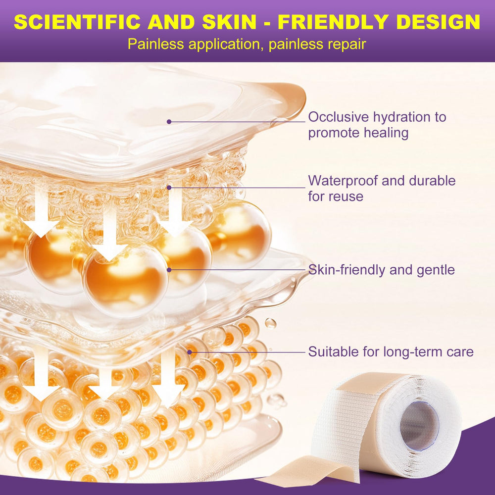 MUKBEA silicone scar tape removal shows painless removal without skin residue