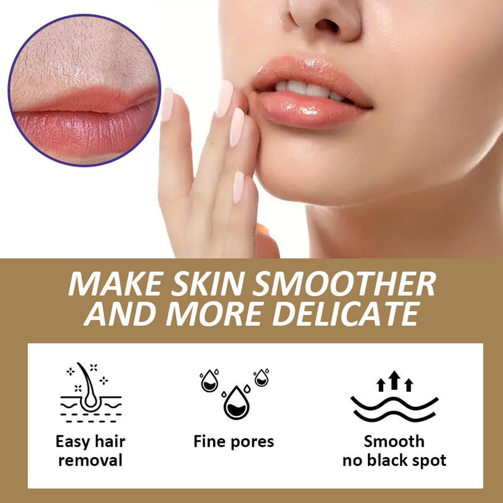MULPG application areas image shows face, upper lip and chin ready for depilation.