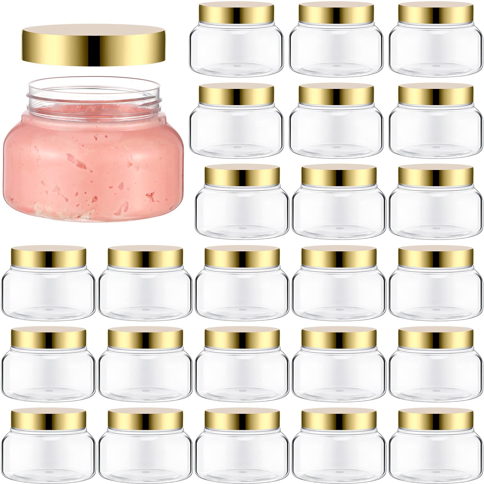 Mumufy clear plastic jar with lid—8oz, easy to store creams on the go.