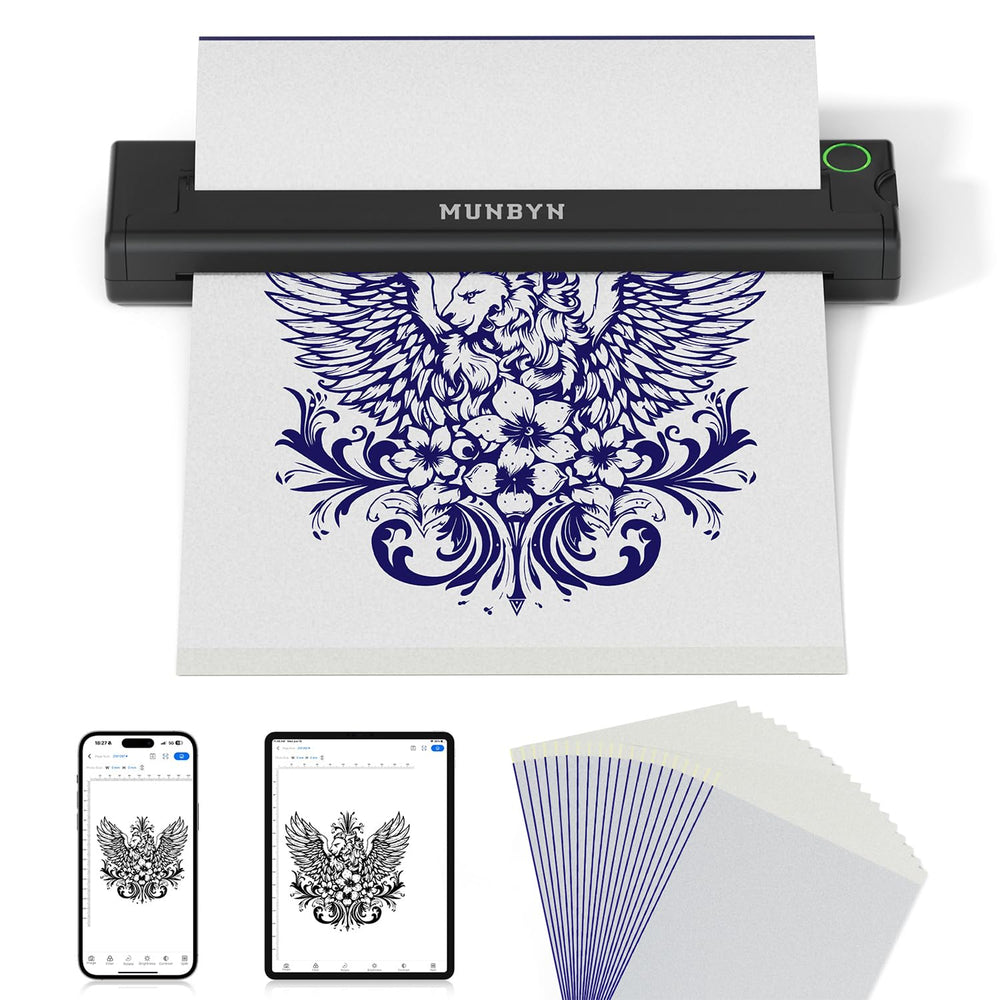 MUNBYN ITP05 built-in battery portable printer for on-the-go stencil printing