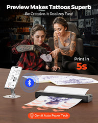 MUNBYN ITP05 compact tattoo printer saving workspace