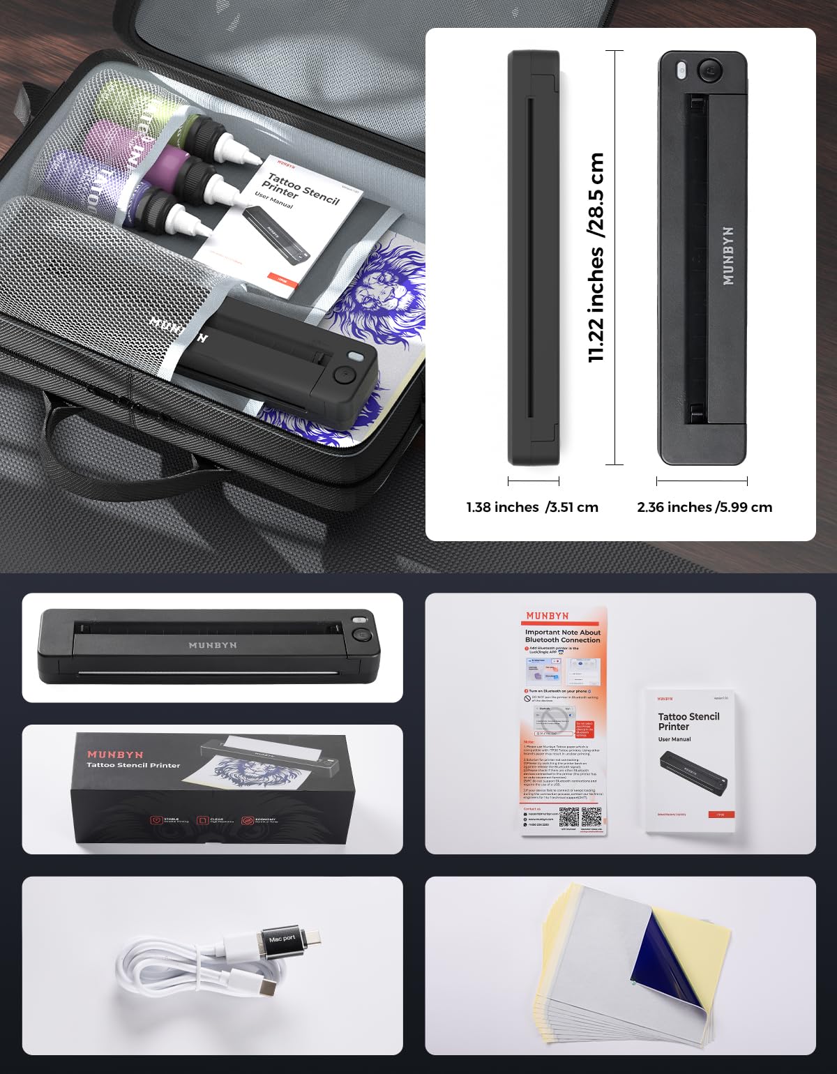 MUNBYN ITP06 long-lasting battery handles up to 140 sheets per charge