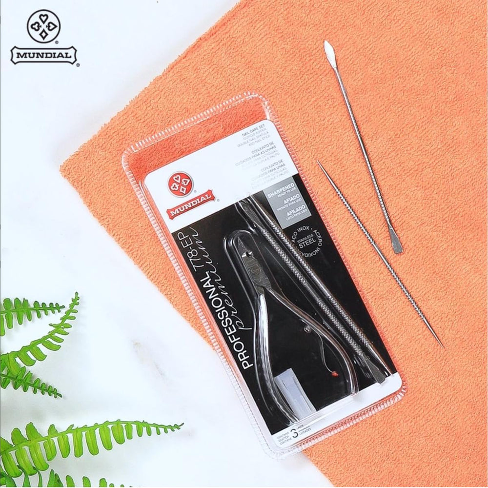 Mundial Nail Care ergonomic grip handle in hand for control.