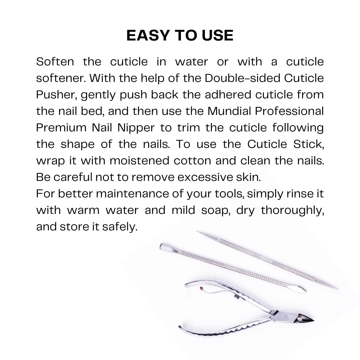 Mundial Nail Care safety cap and swivel spring closeup.