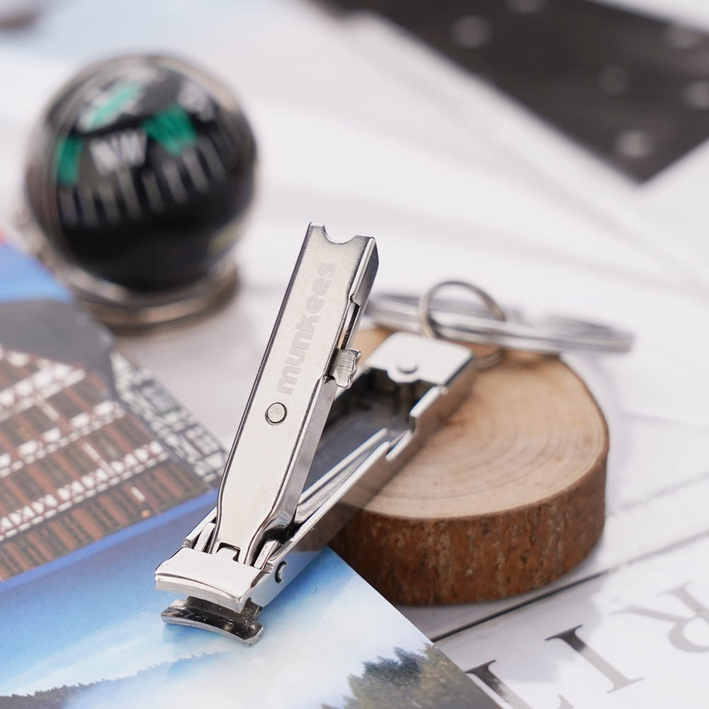 Munkees Ultra-Thin Nail Clippers Keychain pocket portable for on-the-go manicure.