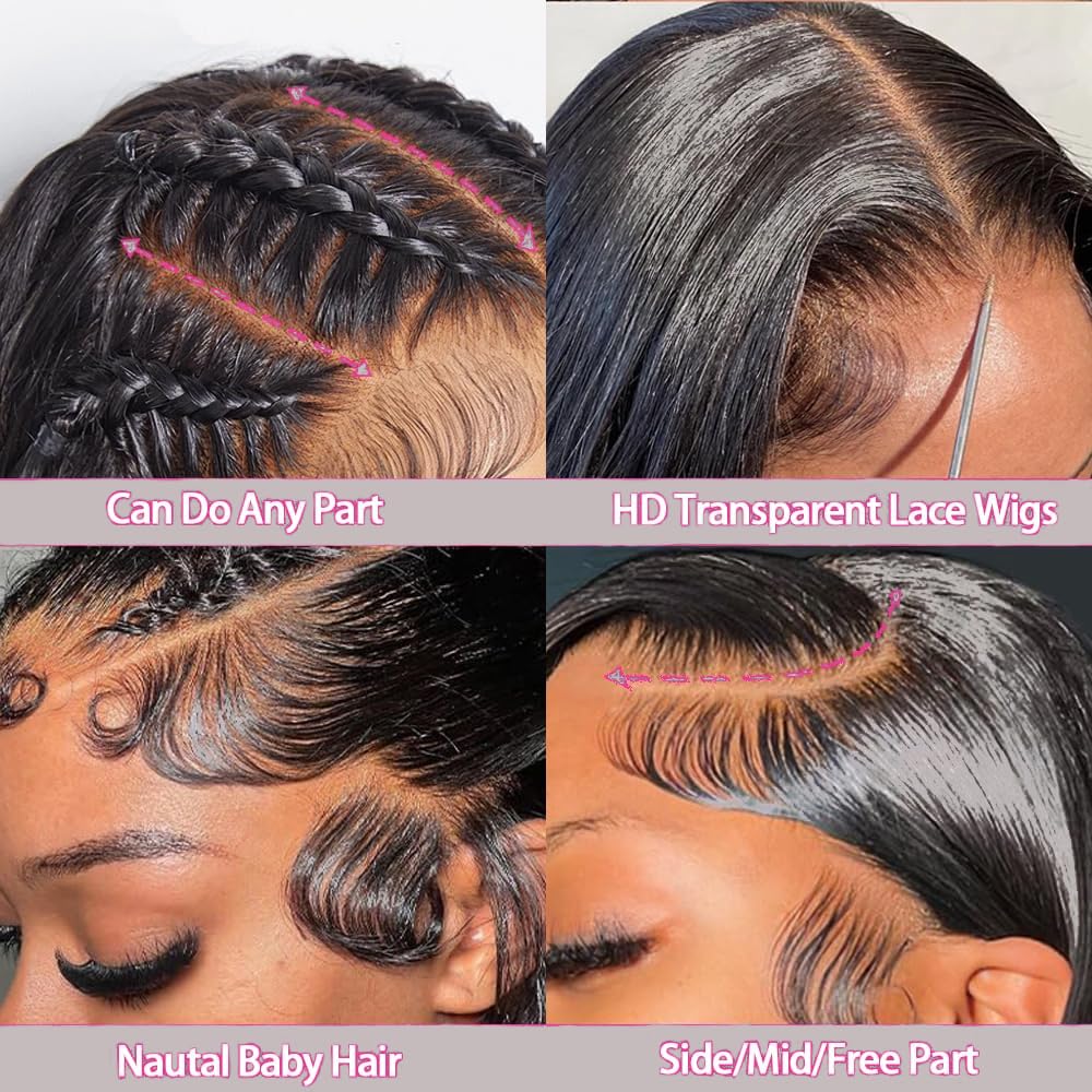 MUNONG pre-plucked straight wig offers easy parting and ready-to-style convenience.
