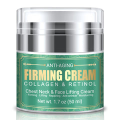 MUOCOBU neck cream jar closeup for firming neck skin.
