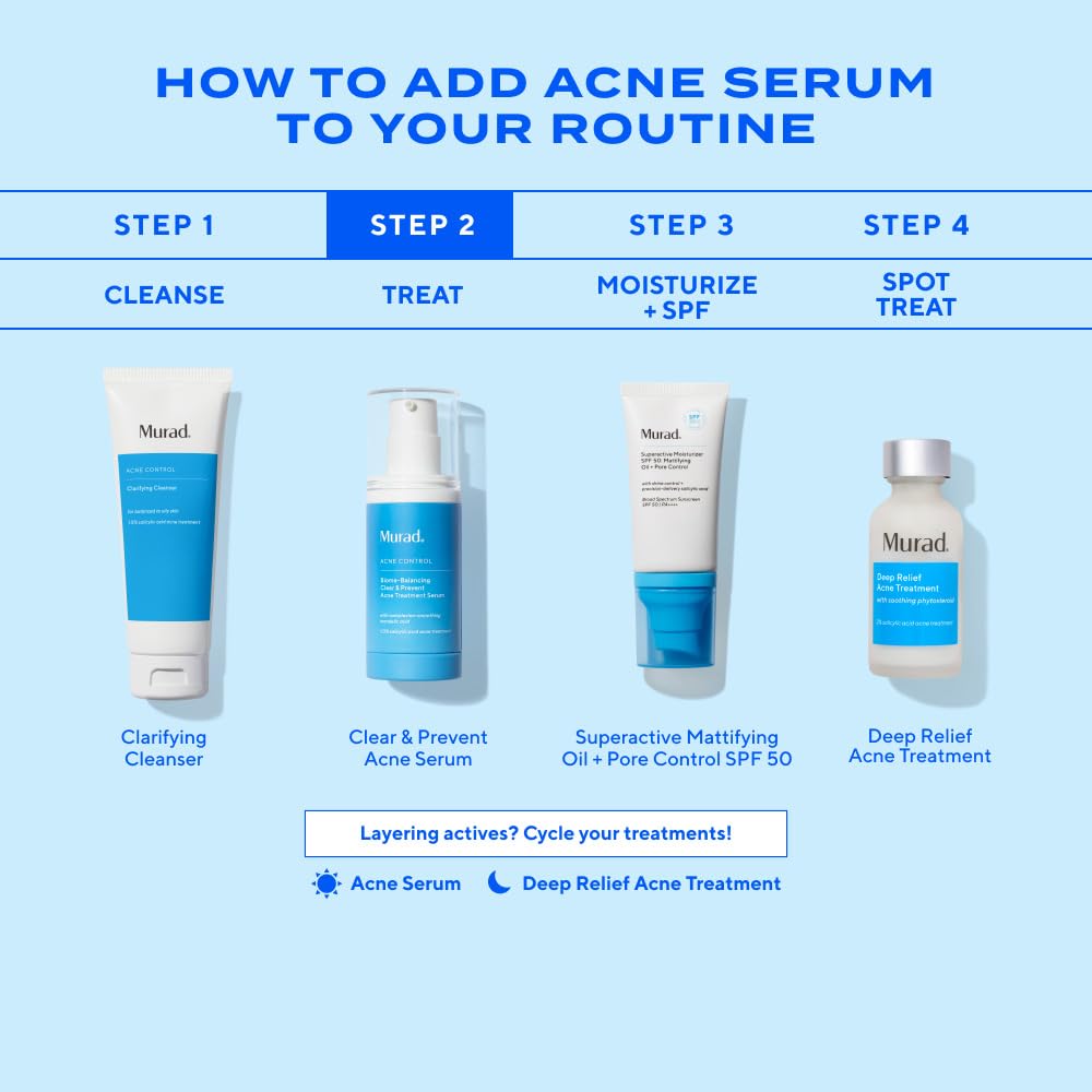 Ingredients highlight features salicylic, mandelic, and glutamic actives in Murad serum.