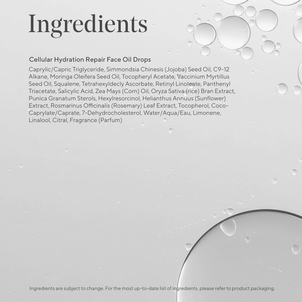 Murad Cellular Hydration Repair Oil Drops bilberry seed oil emphasis on essential omegas.