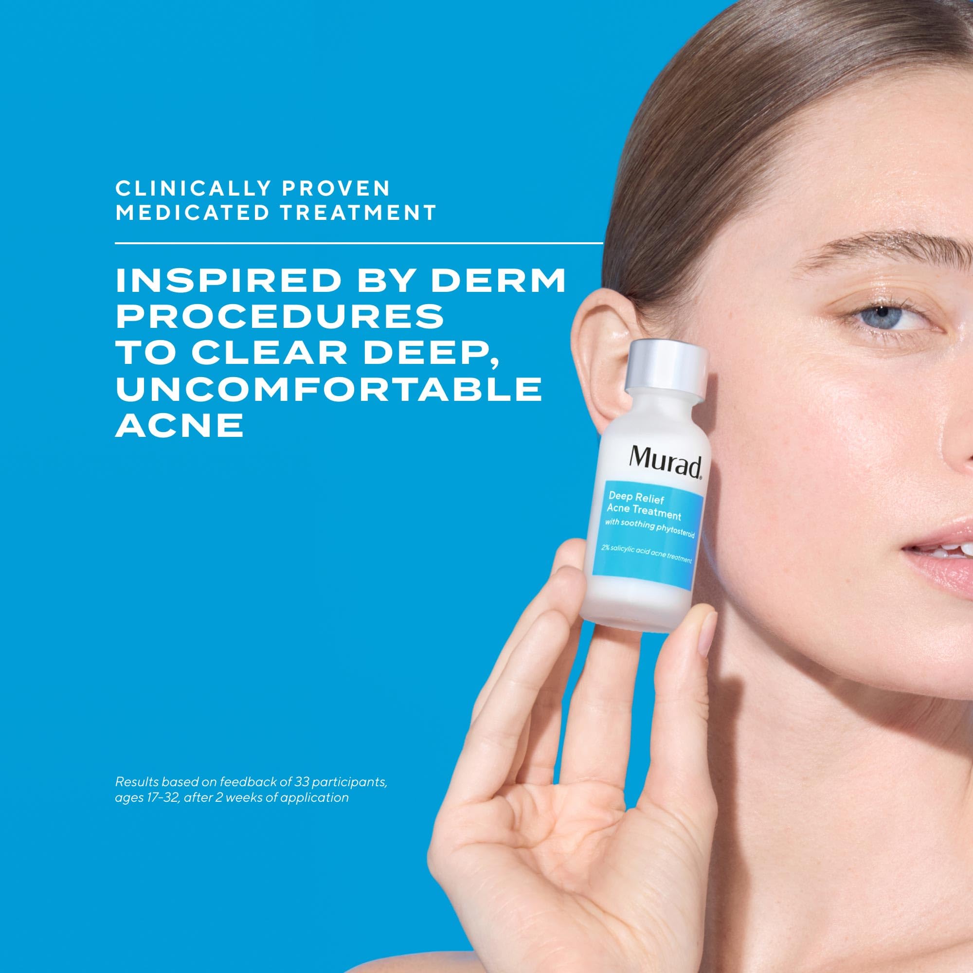 Murad Deep Relief product on clean skin illustrating redness reduction potential.