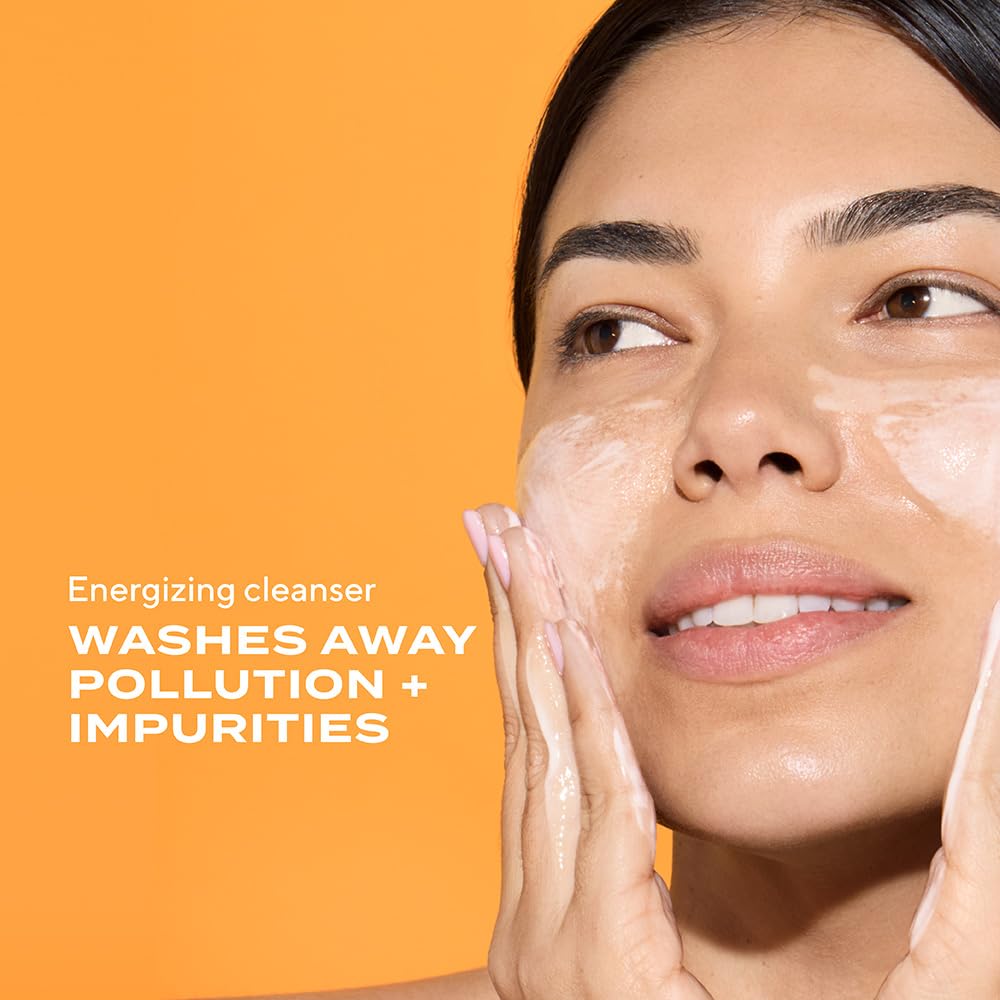 Murad Essential-C foaming gel lather close-up highlights gentle cleansing for all skin types.