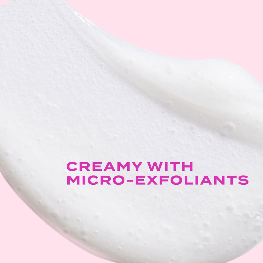 Murad AHA/BHA cleanser before after visual illustrating skin texture improvement.