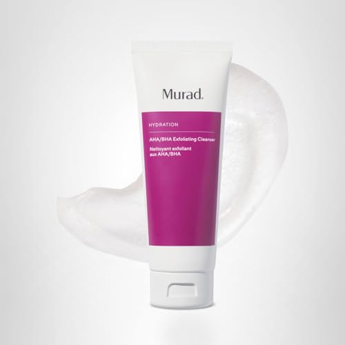 Murad exfoliating cleanser packaging box showcases premium branding.