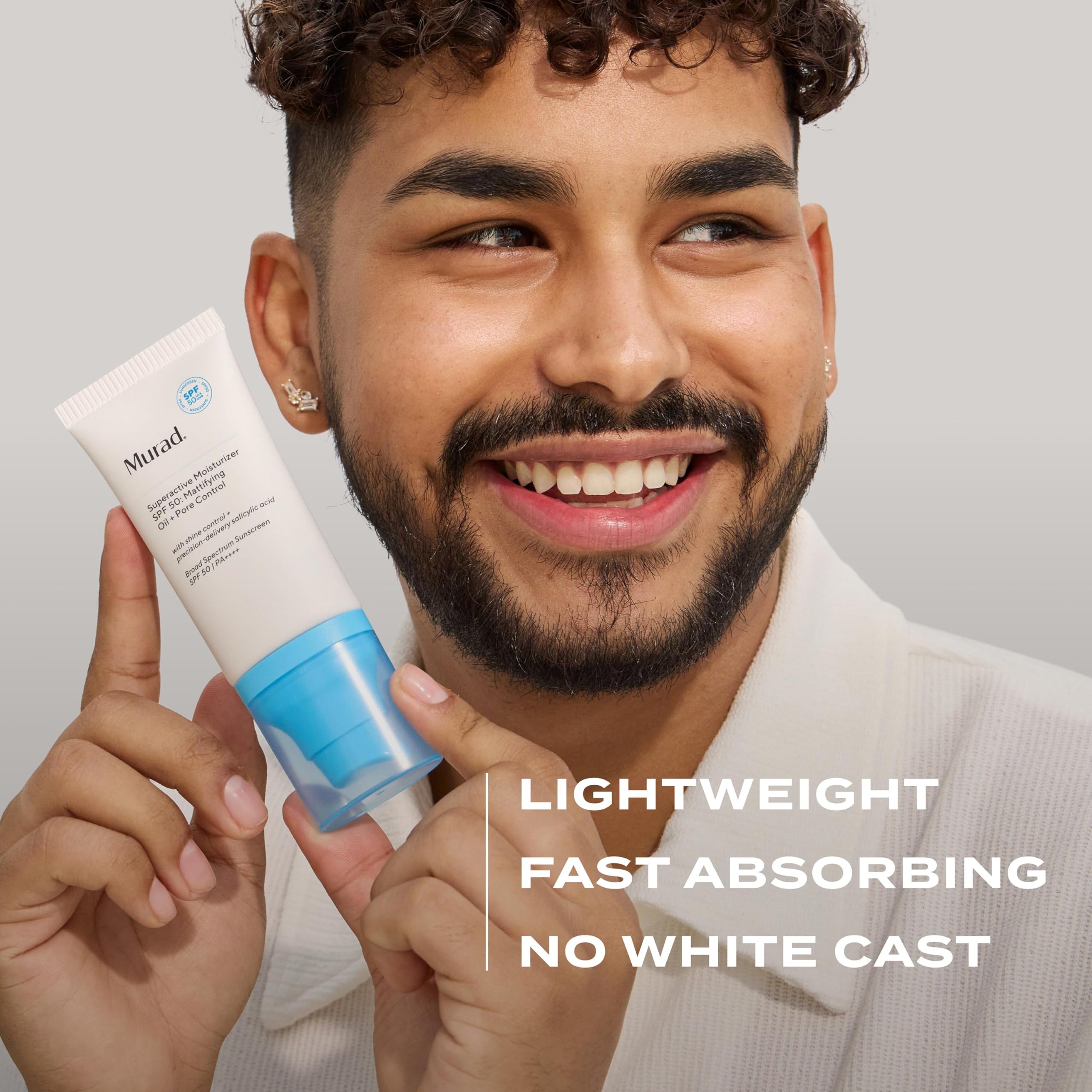 Murad lightweight formula for matte finish and pore control on skin.