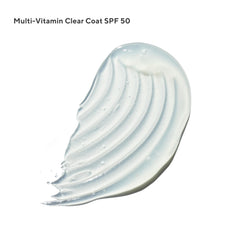 Murad Multi-Vitamin Clear Coat Sunscreen label closeup highlights vitamin blend and broad SPF