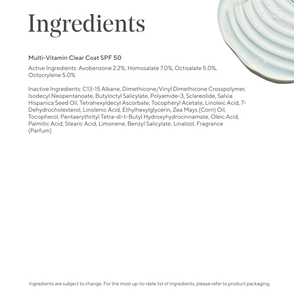 Murad Multi-Vitamin Clear Coat Sunscreen SPF 50 blocks UVA and UVB while protecting skin