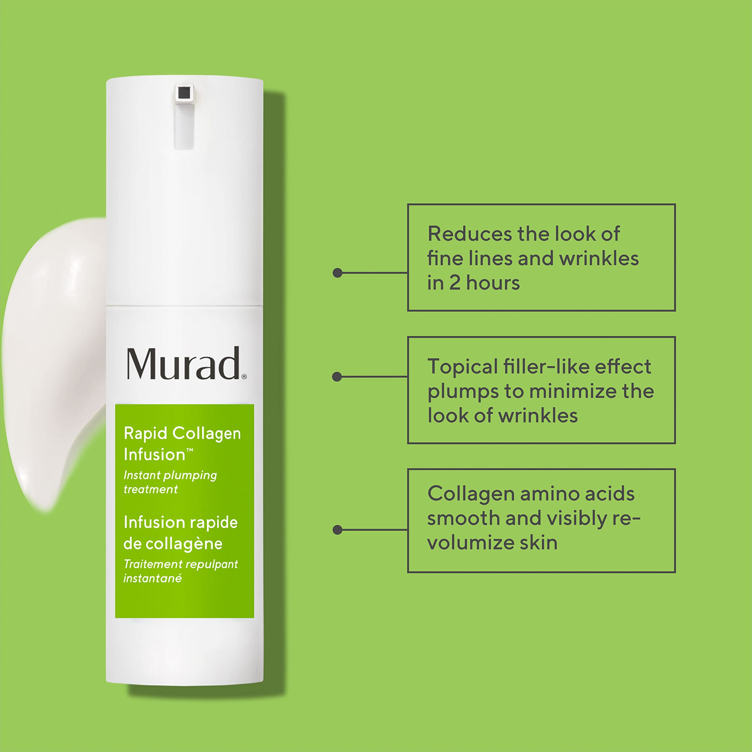 Murad Rapid Collagen Infusion applied on the face for plump, refreshed look.