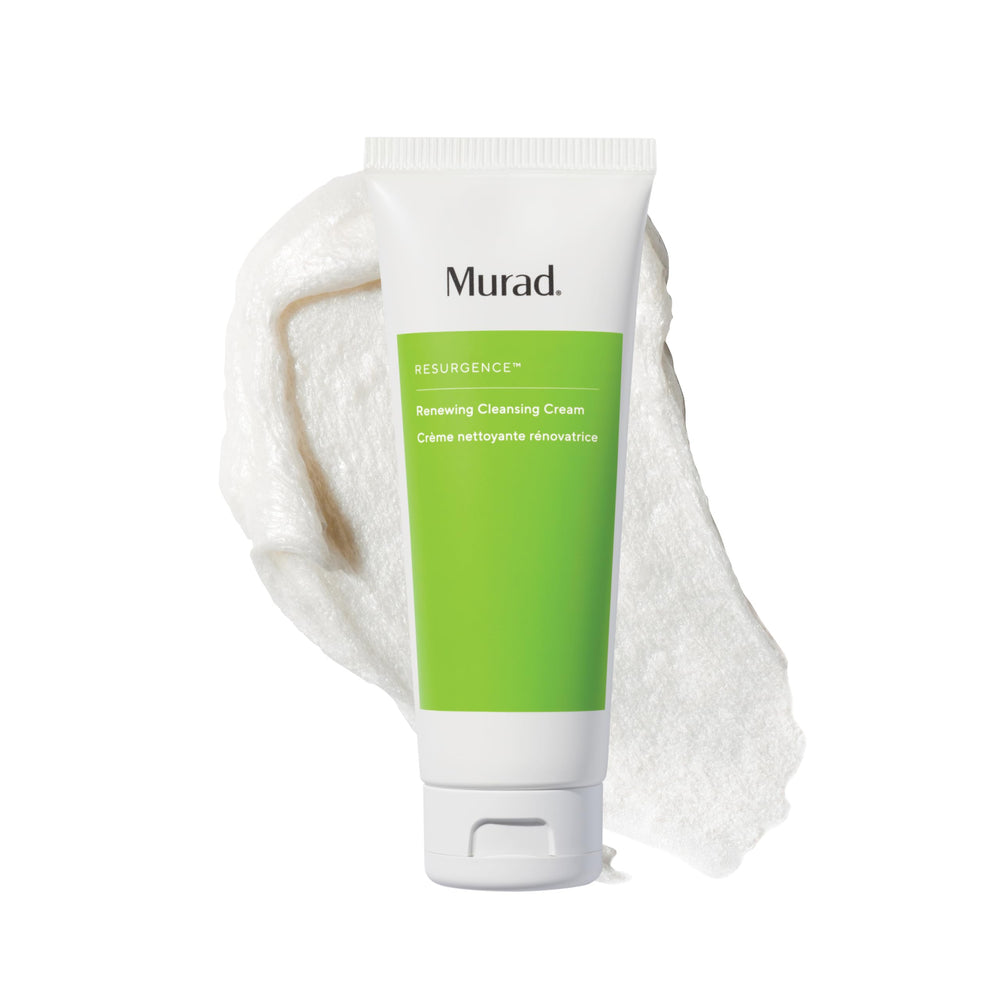 Murad Renewing Cleansing Cream bottle front demonstrates a gentle exfoliation-friendly cleanse.