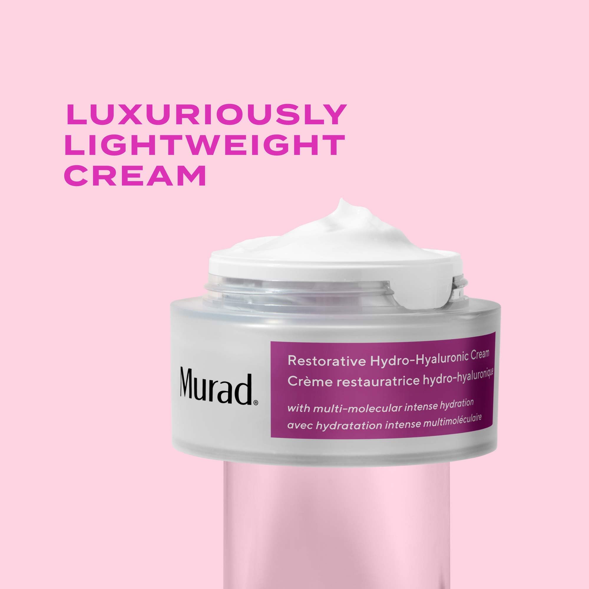 Murad Restorative Hydro-Hyaluronic Face Cream being applied in daily skincare routine.