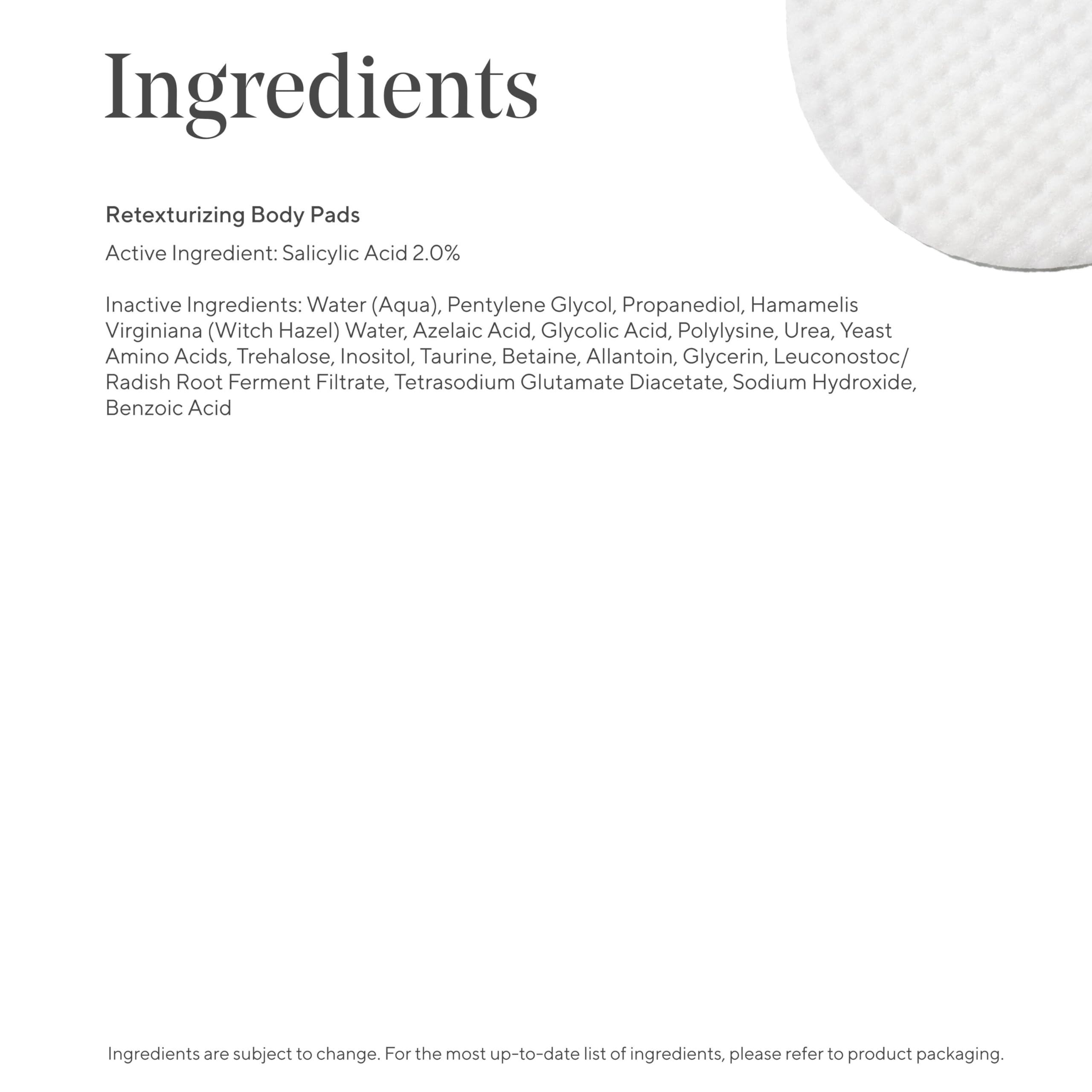 Murad multi-acid pad surface reveals azelaic, salicylic and glycolic acids