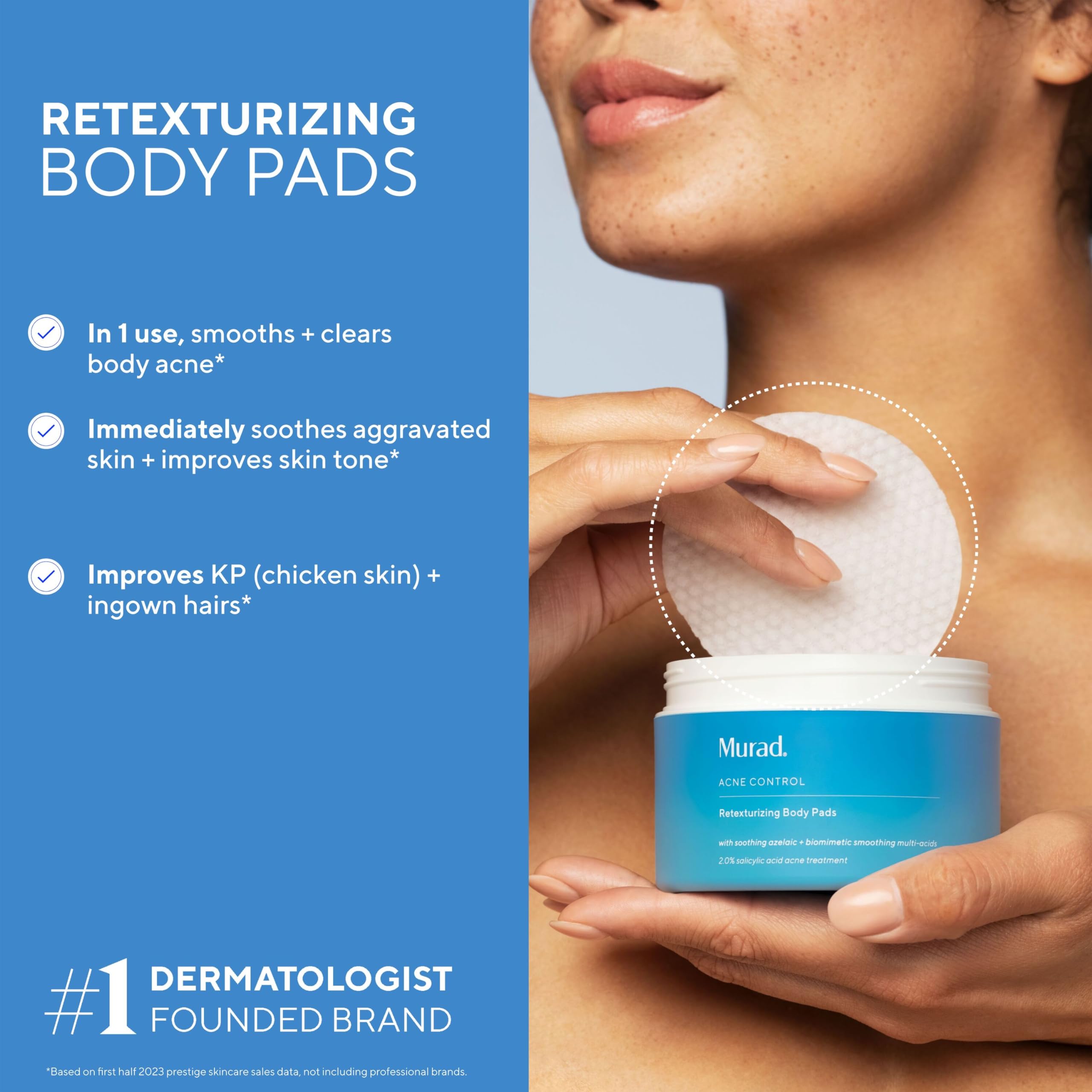 Murad body pad close-up showing texture for smoothing uneven skin