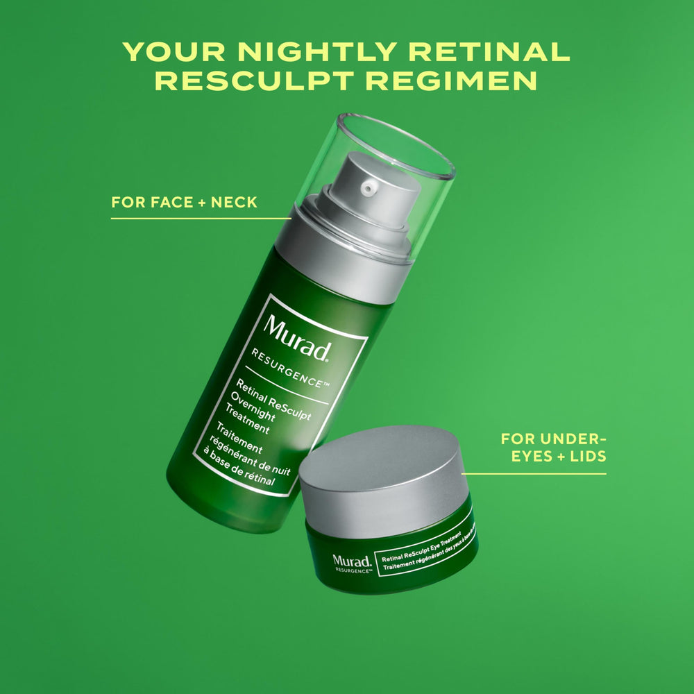 Before-and-after style visualization suggesting eye area improvements with Murad