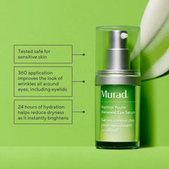 Murad Retinol Eye Serum under-eye closeup addressing puffiness potential.