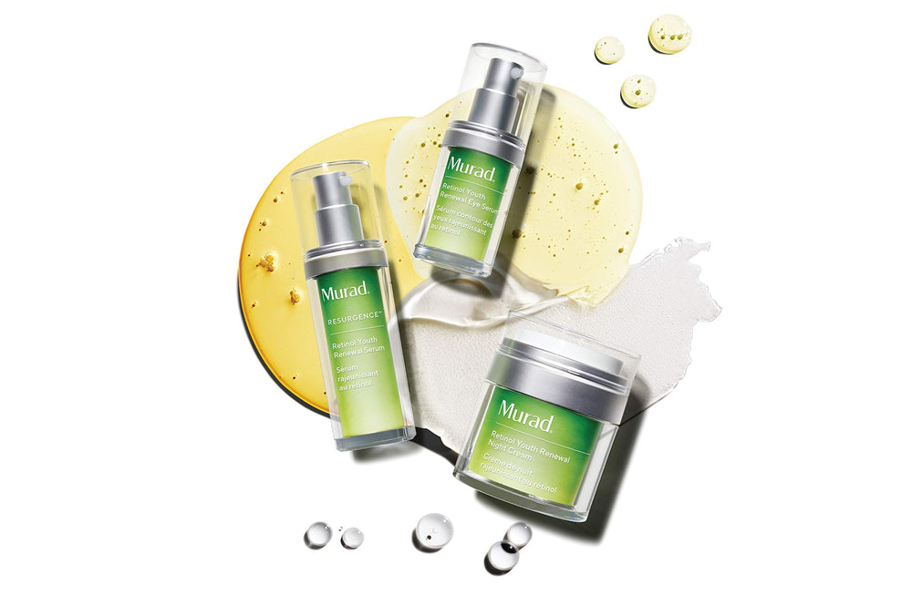 Murad Retinol technology graphic highlights fast and slow-release rejuvenation.