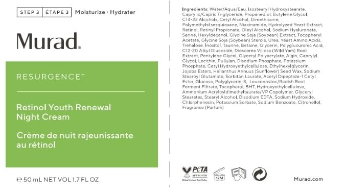 Murad Retinol Youth Renewal Night Cream closeup on refreshed-looking skin