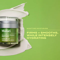 Murad Retinol Youth Renewal Night Cream jar open highlighting creamy texture for nightly application