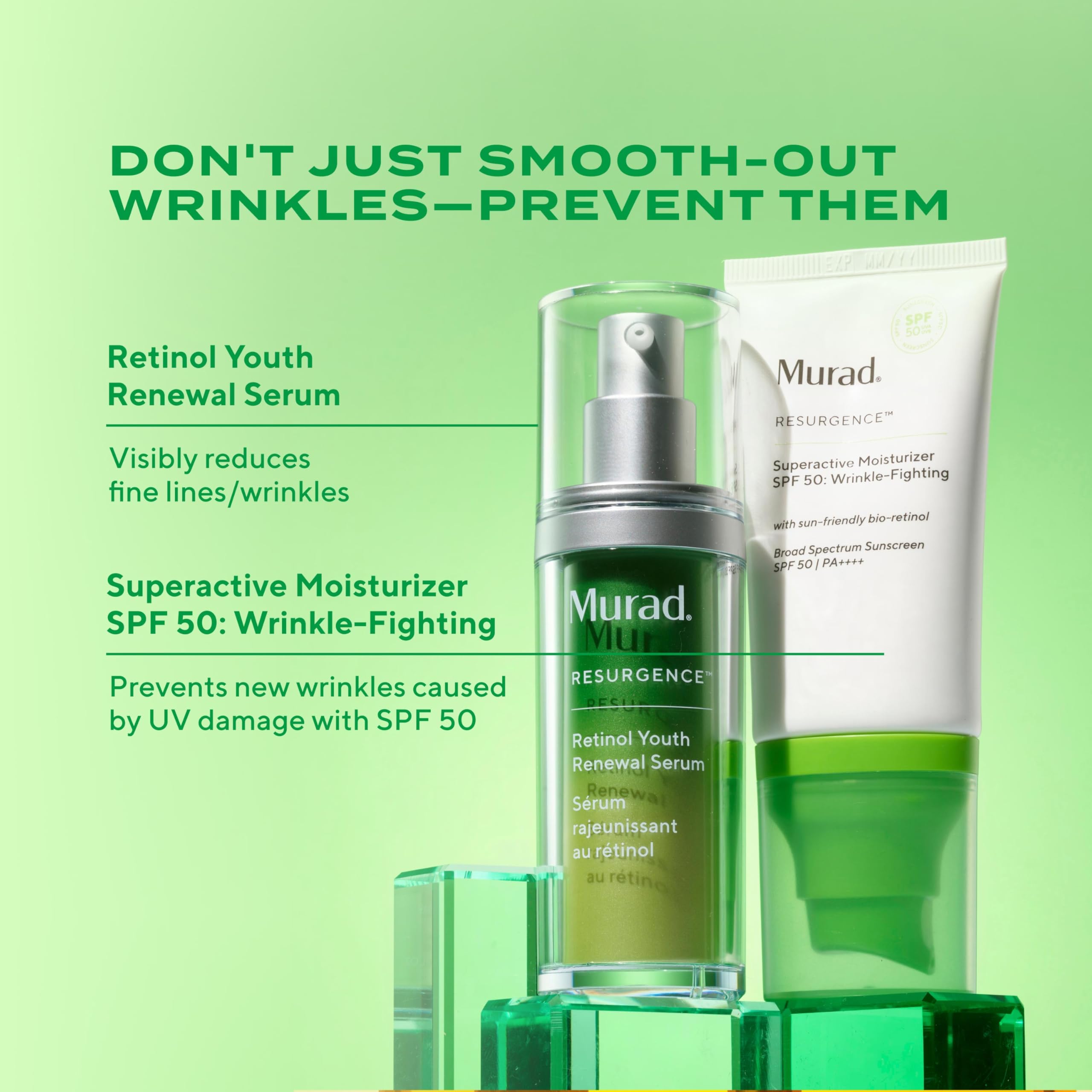 Murad Superactive closeup label emphasizes no white cast.