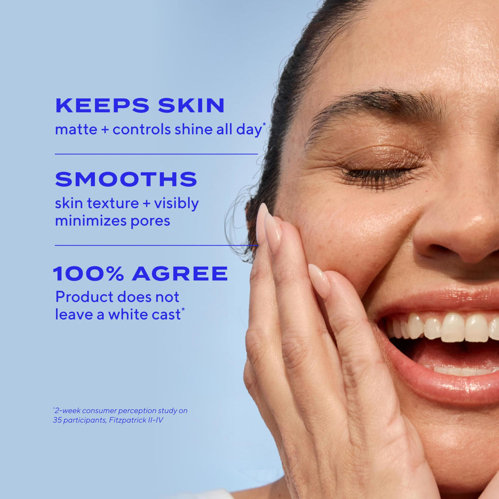 Murad ultra-sheer SPF 50 sunscreen applied on skin for UVA/UVB protection.