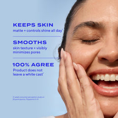 Murad ultra-sheer SPF 50 sunscreen applied on skin for UVA/UVB protection.