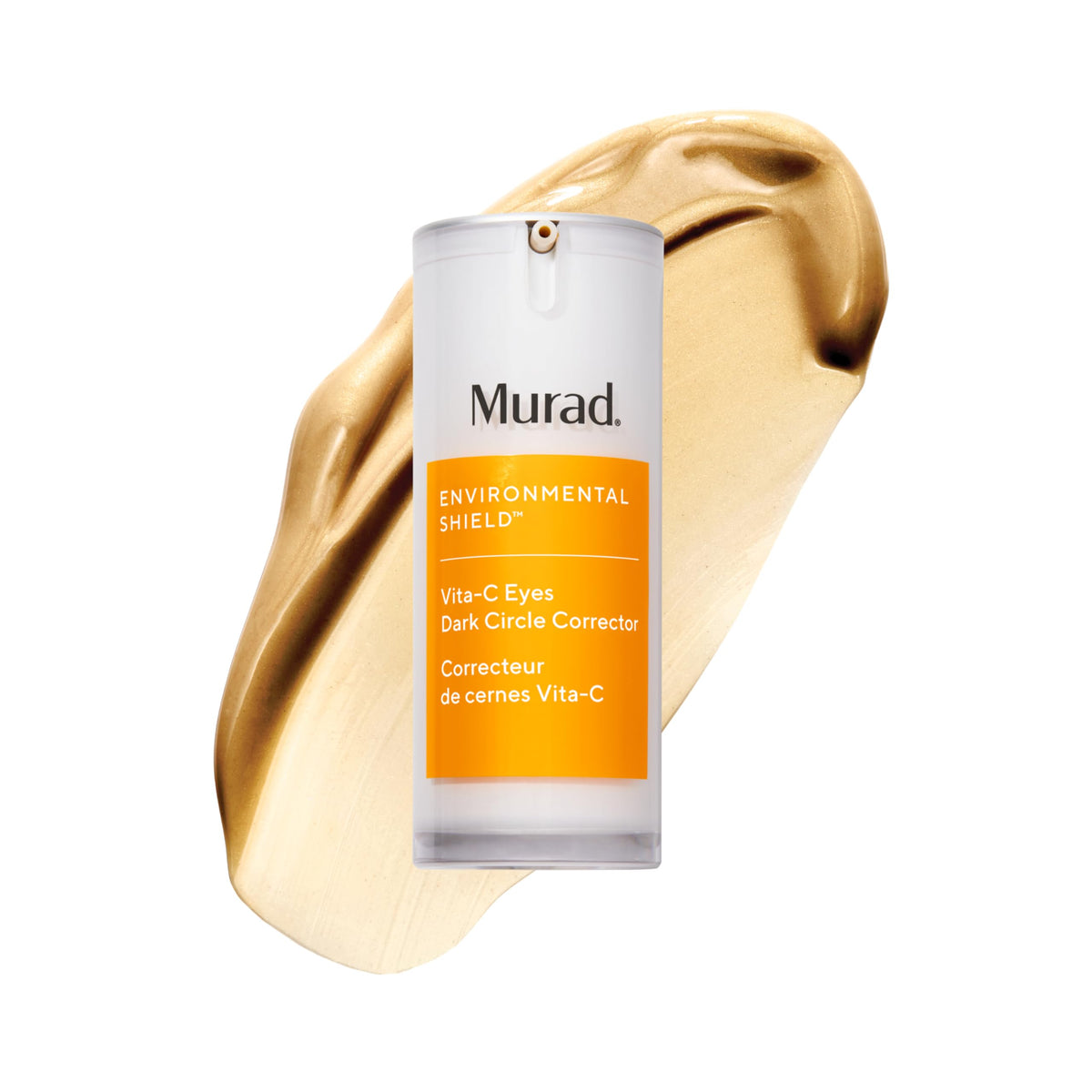 Murad Vita-C Eyes bottle closeup showing vitamin C serum for delicate eye skin.