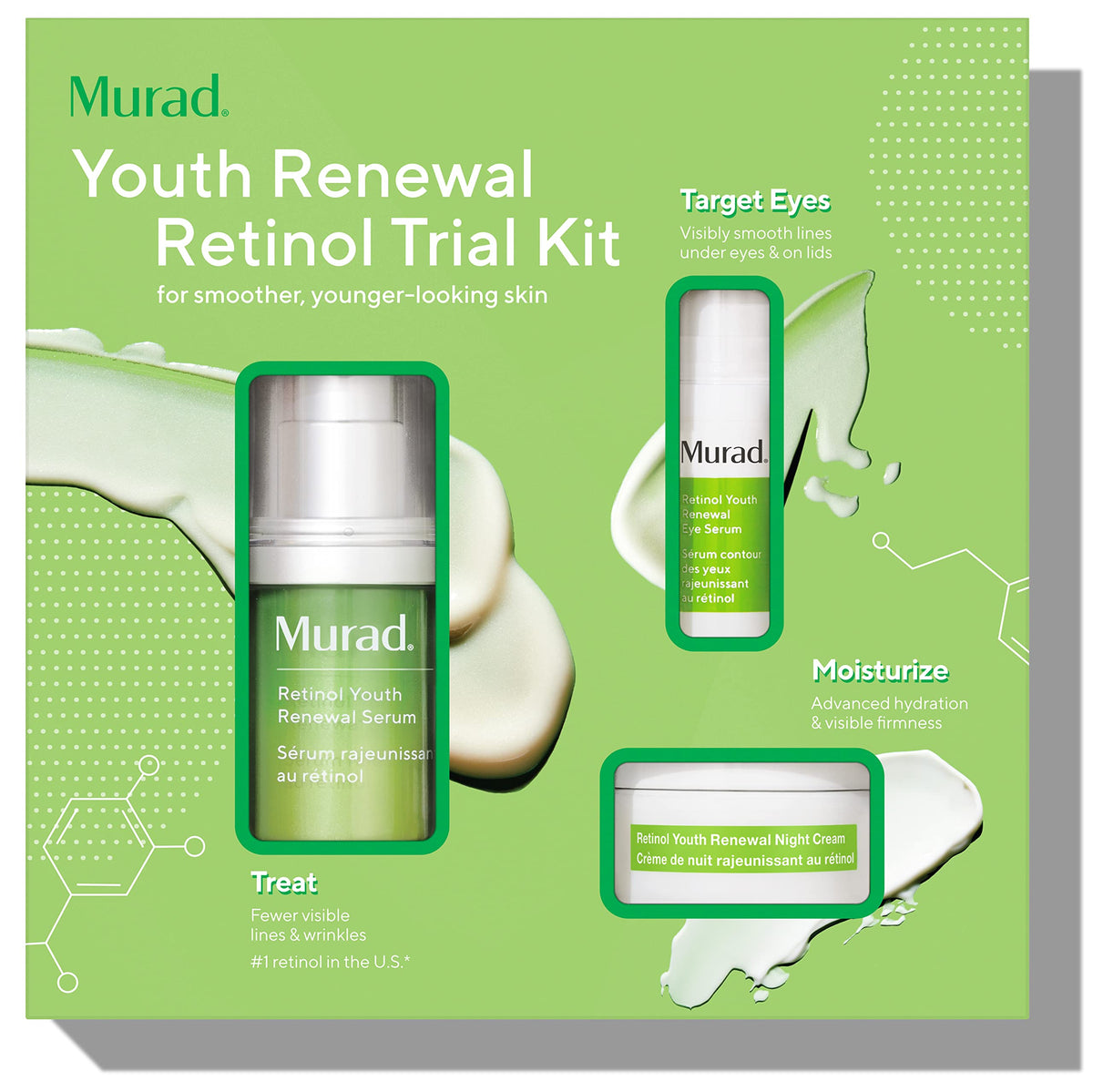 Murad Youth Renewal Serum for face bottle promotes smoothing and firming skin.