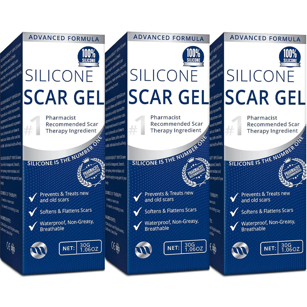Murasaki Beauty silicone scar gel three-pack tubes for scar fading support and precise application